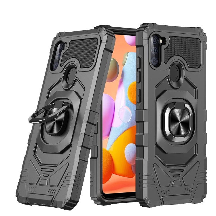For Samsung Galaxy A11 EU Version 10 PCS Armor Magnetic PC + TPU Shockproof Case with 360 Degree Rotation Ring Holder
