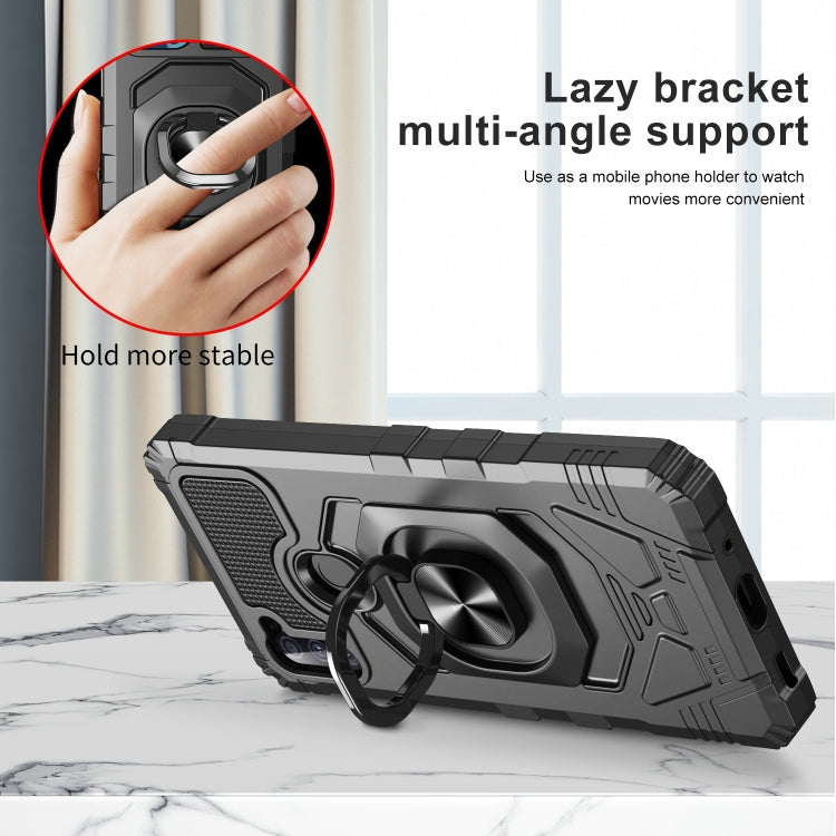For Samsung Galaxy A11 EU Version 10 PCS Armor Magnetic PC + TPU Shockproof Case with 360 Degree Rotation Ring Holder