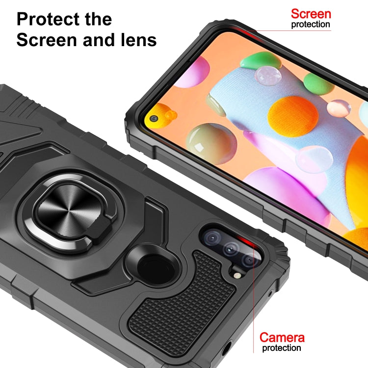 For Samsung Galaxy A11 EU Version 10 PCS Armor Magnetic PC + TPU Shockproof Case with 360 Degree Rotation Ring Holder