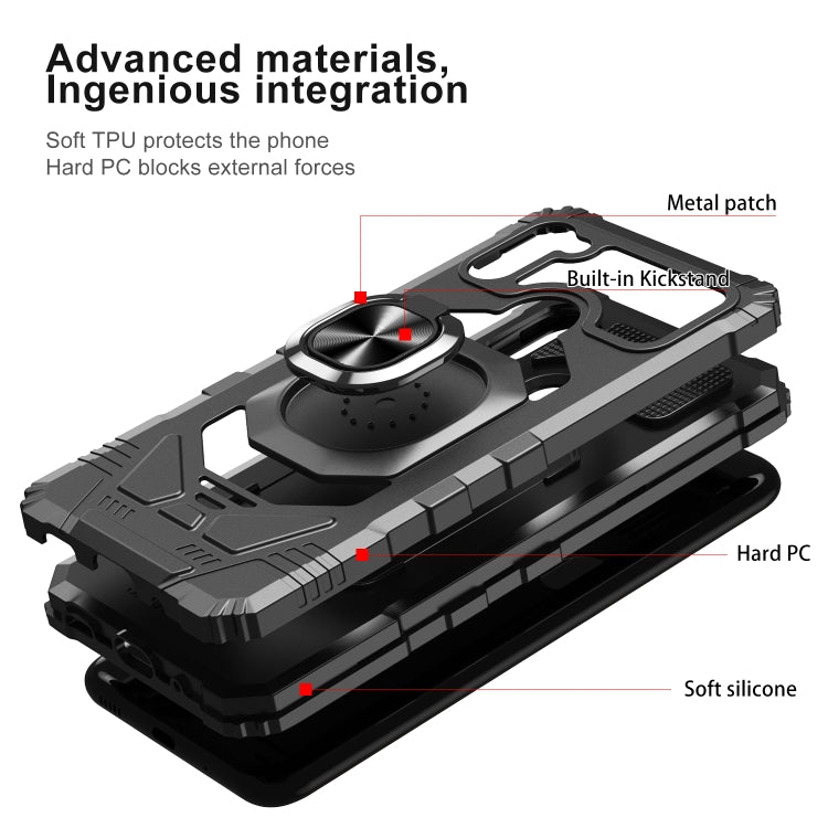 For Samsung Galaxy A11 EU Version 10 PCS Armor Magnetic PC + TPU Shockproof Case with 360 Degree Rotation Ring Holder