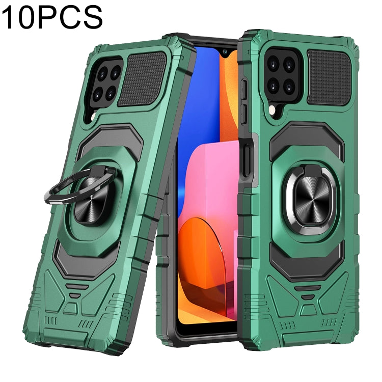 For Samsung Galaxy A22 4G 10 PCS Armor Magnetic PC + TPU Shockproof Case with 360 Degree Rotation Ring Holder