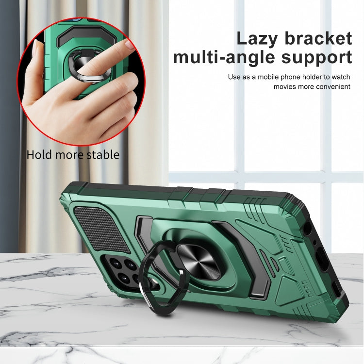 For Samsung Galaxy A22 4G 10 PCS Armor Magnetic PC + TPU Shockproof Case with 360 Degree Rotation Ring Holder
