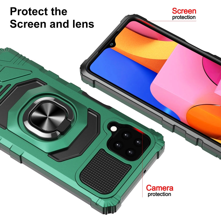 For Samsung Galaxy A22 4G 10 PCS Armor Magnetic PC + TPU Shockproof Case with 360 Degree Rotation Ring Holder