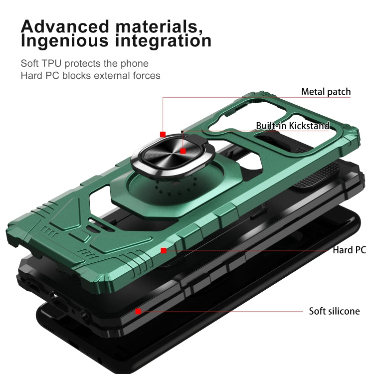 For Samsung Galaxy A22 4G 10 PCS Armor Magnetic PC + TPU Shockproof Case with 360 Degree Rotation Ring Holder