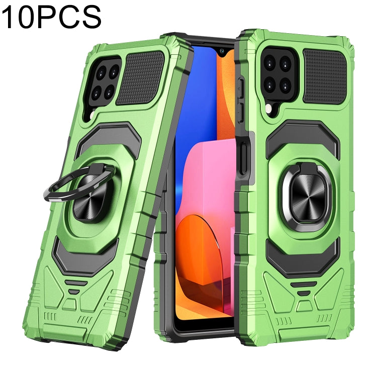 For Samsung Galaxy A22 4G 10 PCS Armor Magnetic PC + TPU Shockproof Case with 360 Degree Rotation Ring Holder