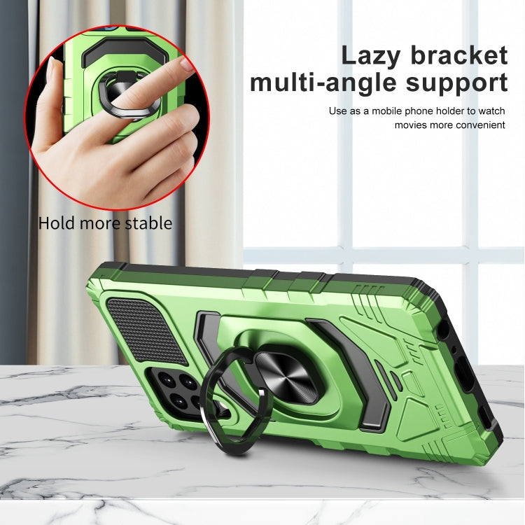For Samsung Galaxy A22 4G 10 PCS Armor Magnetic PC + TPU Shockproof Case with 360 Degree Rotation Ring Holder