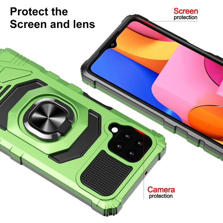 For Samsung Galaxy A22 4G 10 PCS Armor Magnetic PC + TPU Shockproof Case with 360 Degree Rotation Ring Holder