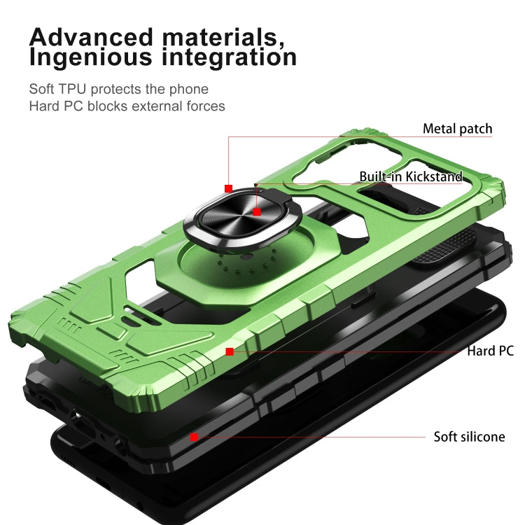 For Samsung Galaxy A22 4G 10 PCS Armor Magnetic PC + TPU Shockproof Case with 360 Degree Rotation Ring Holder
