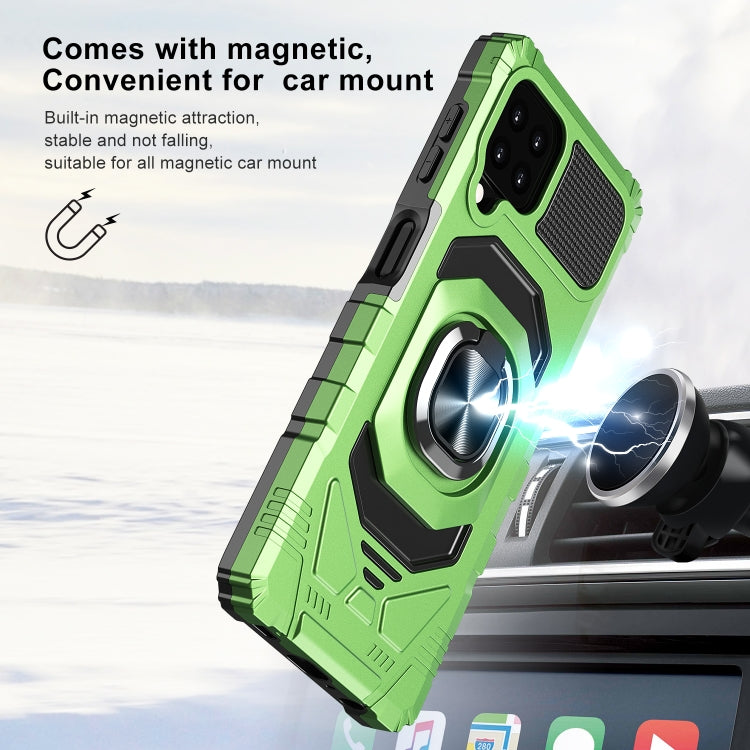 For Samsung Galaxy A22 4G 10 PCS Armor Magnetic PC + TPU Shockproof Case with 360 Degree Rotation Ring Holder
