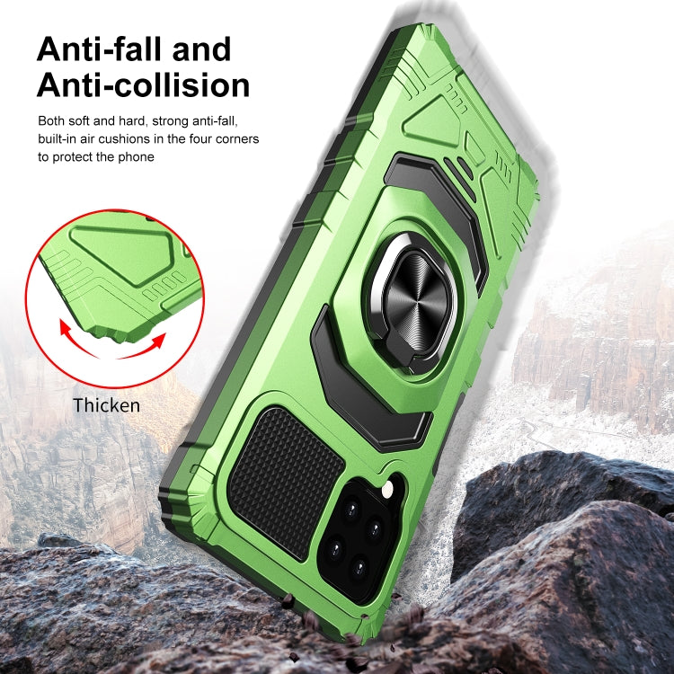 For Samsung Galaxy A22 4G 10 PCS Armor Magnetic PC + TPU Shockproof Case with 360 Degree Rotation Ring Holder
