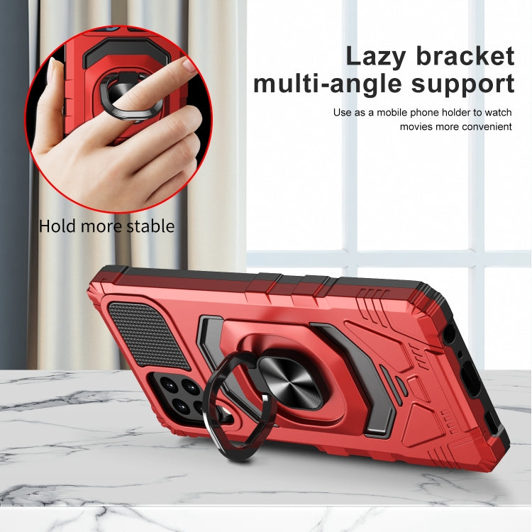 For Samsung Galaxy A22 4G 10 PCS Armor Magnetic PC + TPU Shockproof Case with 360 Degree Rotation Ring Holder