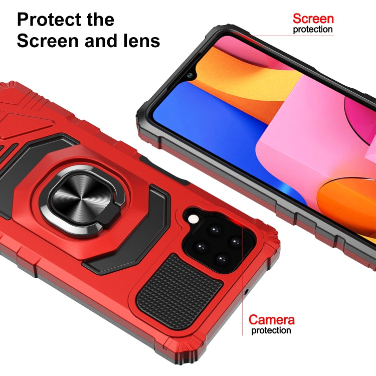 For Samsung Galaxy A22 4G 10 PCS Armor Magnetic PC + TPU Shockproof Case with 360 Degree Rotation Ring Holder