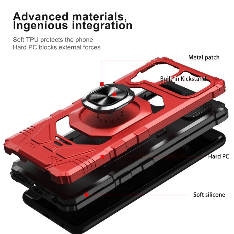 For Samsung Galaxy A22 4G 10 PCS Armor Magnetic PC + TPU Shockproof Case with 360 Degree Rotation Ring Holder