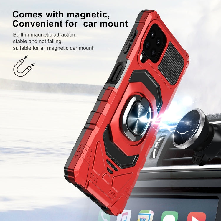 For Samsung Galaxy A22 4G 10 PCS Armor Magnetic PC + TPU Shockproof Case with 360 Degree Rotation Ring Holder