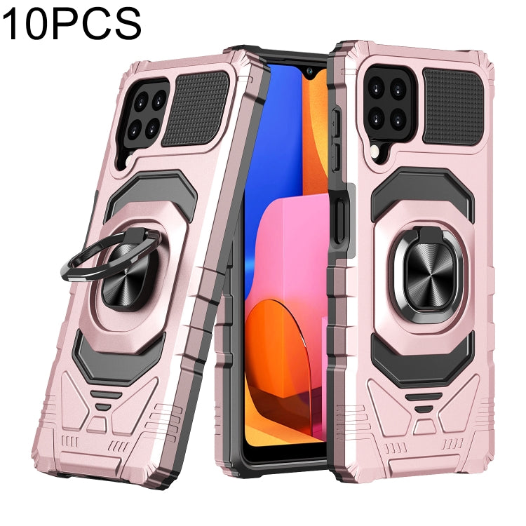 For Samsung Galaxy A22 4G 10 PCS Armor Magnetic PC + TPU Shockproof Case with 360 Degree Rotation Ring Holder