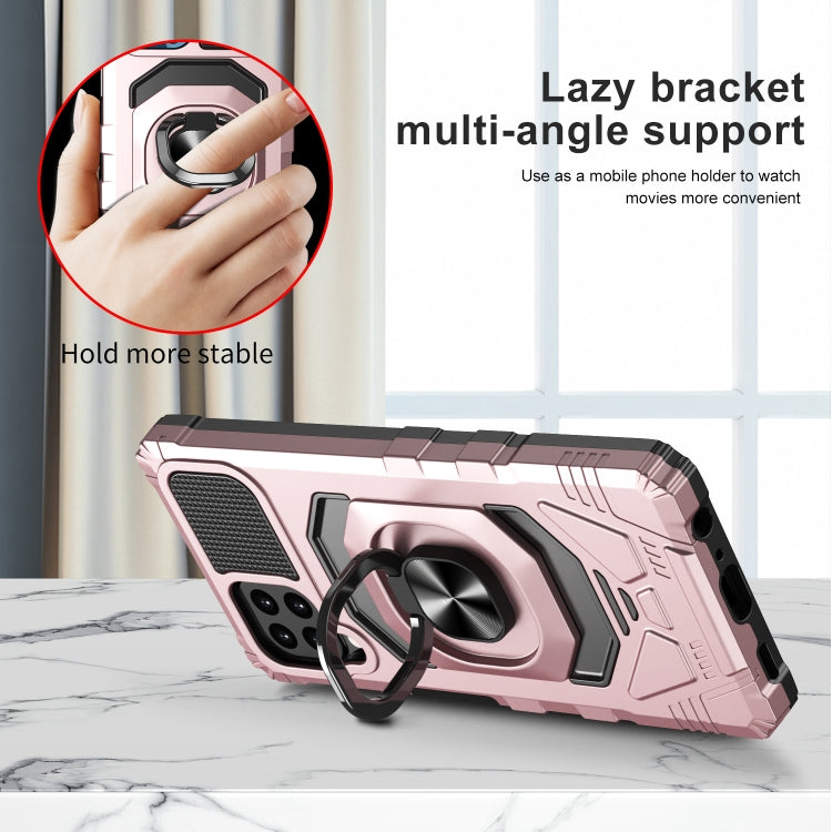 For Samsung Galaxy A22 4G 10 PCS Armor Magnetic PC + TPU Shockproof Case with 360 Degree Rotation Ring Holder