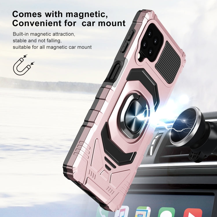 For Samsung Galaxy A22 4G 10 PCS Armor Magnetic PC + TPU Shockproof Case with 360 Degree Rotation Ring Holder