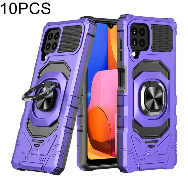 For Samsung Galaxy A22 4G 10 PCS Armor Magnetic PC + TPU Shockproof Case with 360 Degree Rotation Ring Holder