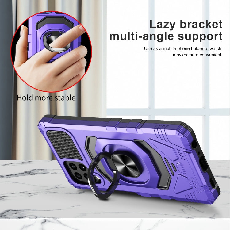 For Samsung Galaxy A22 4G 10 PCS Armor Magnetic PC + TPU Shockproof Case with 360 Degree Rotation Ring Holder