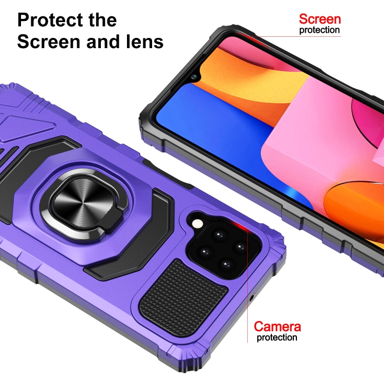 For Samsung Galaxy A22 4G 10 PCS Armor Magnetic PC + TPU Shockproof Case with 360 Degree Rotation Ring Holder