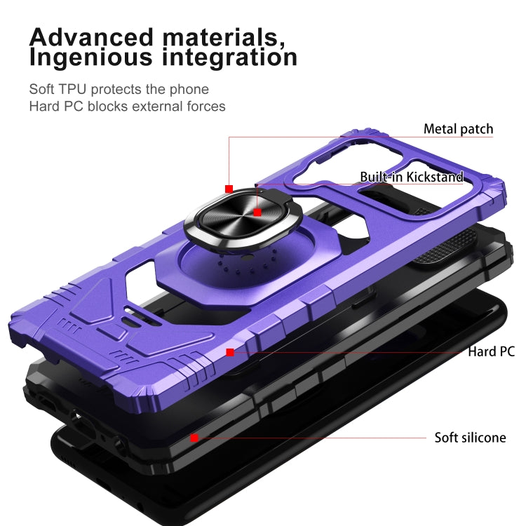 For Samsung Galaxy A22 4G 10 PCS Armor Magnetic PC + TPU Shockproof Case with 360 Degree Rotation Ring Holder