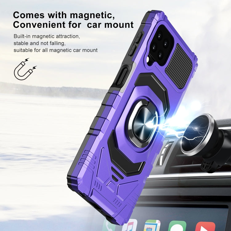 For Samsung Galaxy A22 4G 10 PCS Armor Magnetic PC + TPU Shockproof Case with 360 Degree Rotation Ring Holder