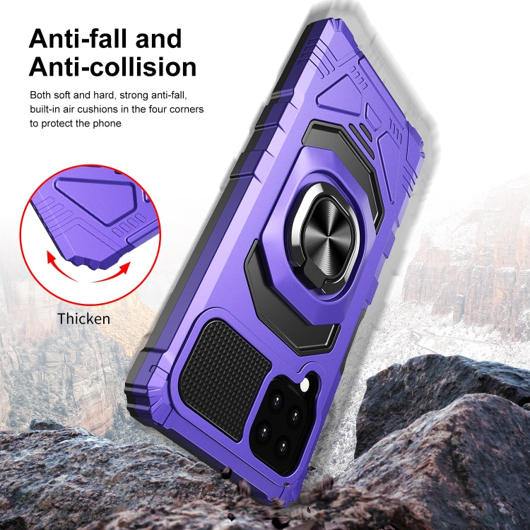 For Samsung Galaxy A22 4G 10 PCS Armor Magnetic PC + TPU Shockproof Case with 360 Degree Rotation Ring Holder