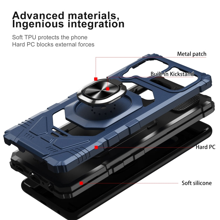 For Samsung Galaxy A22 4G 10 PCS Armor Magnetic PC + TPU Shockproof Case with 360 Degree Rotation Ring Holder