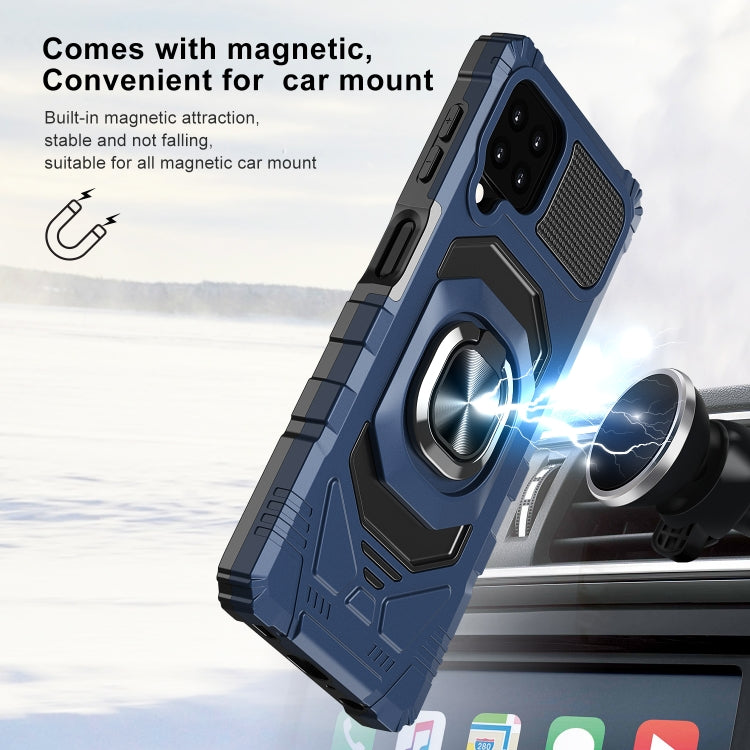 For Samsung Galaxy A22 4G 10 PCS Armor Magnetic PC + TPU Shockproof Case with 360 Degree Rotation Ring Holder