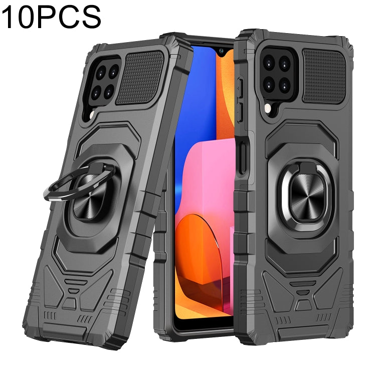 For Samsung Galaxy A22 4G 10 PCS Armor Magnetic PC + TPU Shockproof Case with 360 Degree Rotation Ring Holder