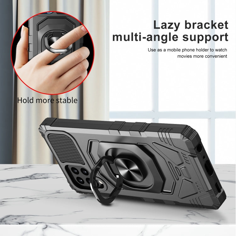 For Samsung Galaxy A22 4G 10 PCS Armor Magnetic PC + TPU Shockproof Case with 360 Degree Rotation Ring Holder