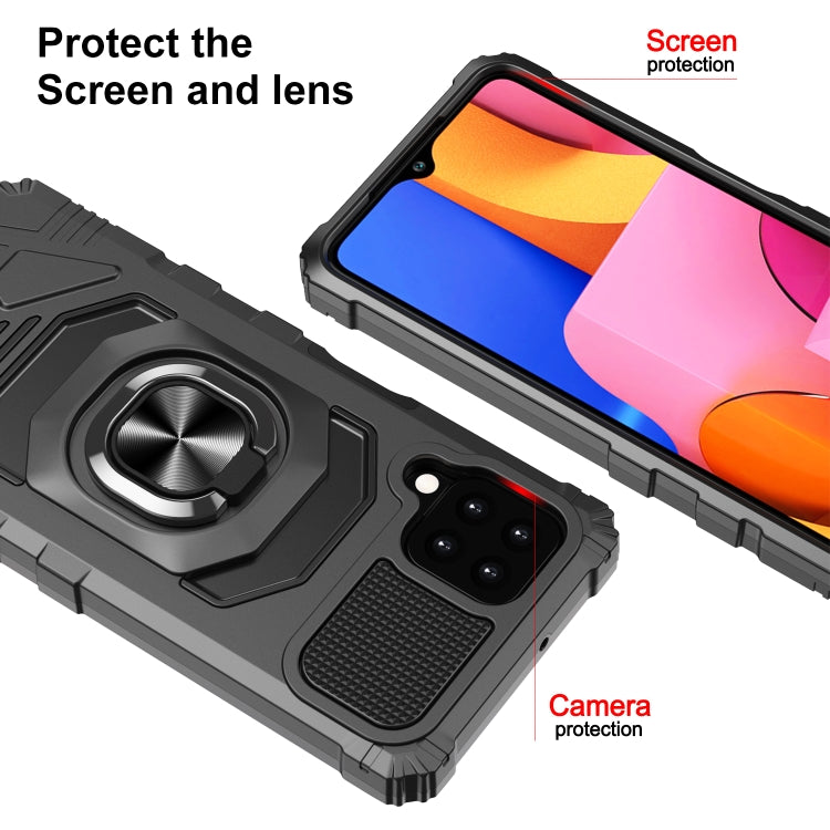 For Samsung Galaxy A22 4G 10 PCS Armor Magnetic PC + TPU Shockproof Case with 360 Degree Rotation Ring Holder