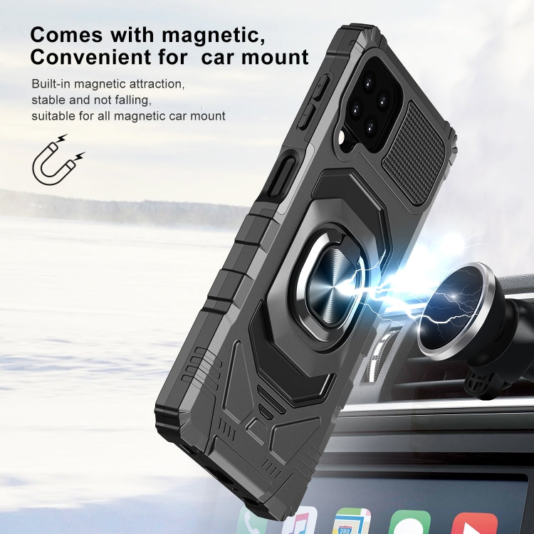For Samsung Galaxy A22 4G 10 PCS Armor Magnetic PC + TPU Shockproof Case with 360 Degree Rotation Ring Holder