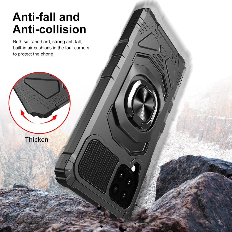 For Samsung Galaxy A22 4G 10 PCS Armor Magnetic PC + TPU Shockproof Case with 360 Degree Rotation Ring Holder