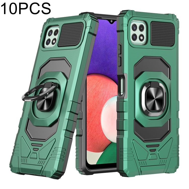 For Samsung Galaxy A22 5G 10 PCS Armor Magnetic PC + TPU Shockproof Case with 360 Degree Rotation Ring Holder