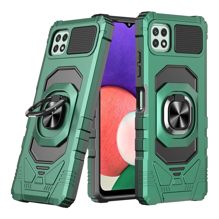 For Samsung Galaxy A22 5G 10 PCS Armor Magnetic PC + TPU Shockproof Case with 360 Degree Rotation Ring Holder