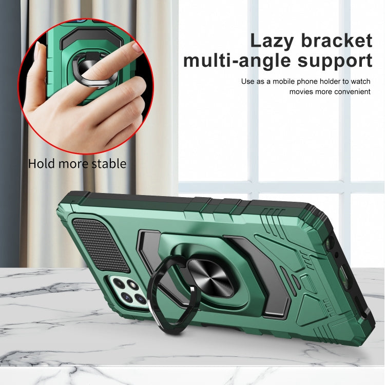 For Samsung Galaxy A22 5G 10 PCS Armor Magnetic PC + TPU Shockproof Case with 360 Degree Rotation Ring Holder