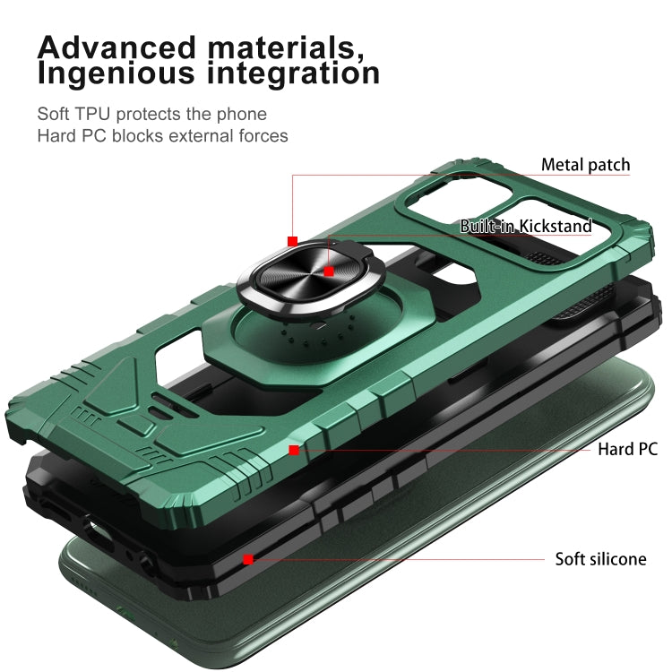 For Samsung Galaxy A22 5G 10 PCS Armor Magnetic PC + TPU Shockproof Case with 360 Degree Rotation Ring Holder