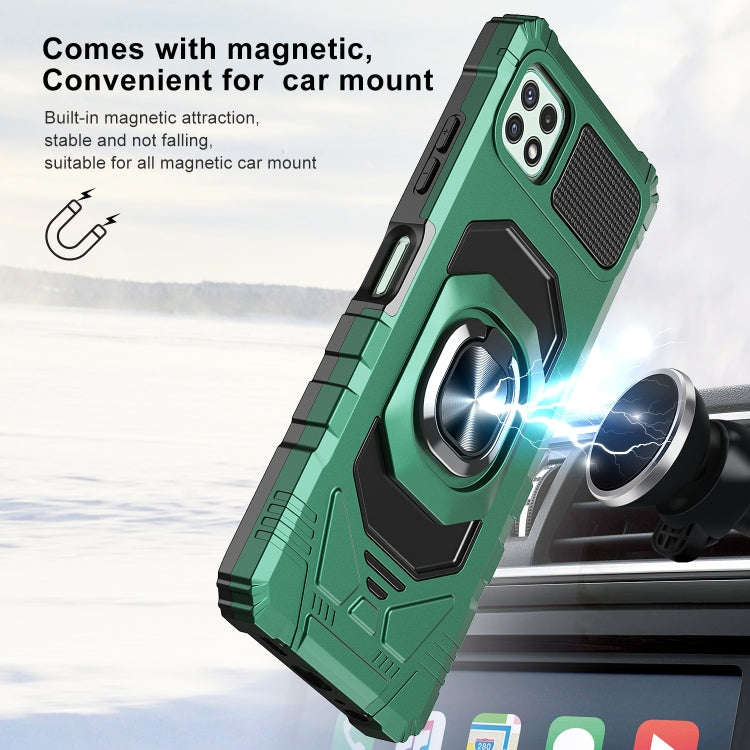 For Samsung Galaxy A22 5G 10 PCS Armor Magnetic PC + TPU Shockproof Case with 360 Degree Rotation Ring Holder