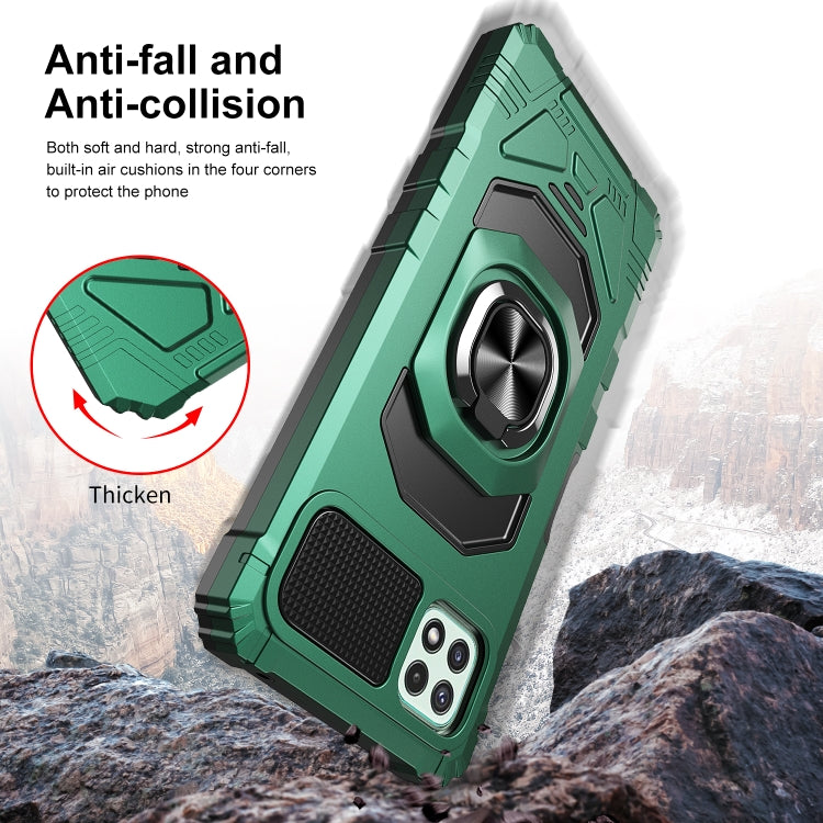 For Samsung Galaxy A22 5G 10 PCS Armor Magnetic PC + TPU Shockproof Case with 360 Degree Rotation Ring Holder
