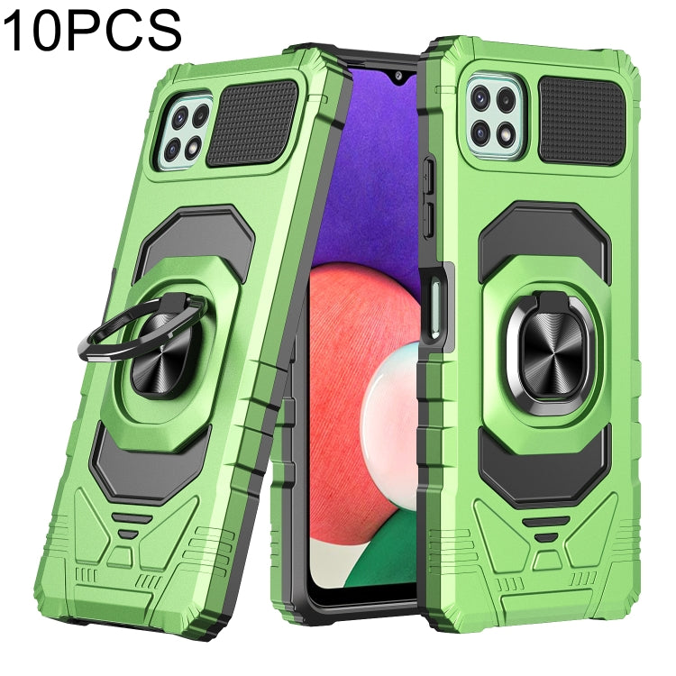 For Samsung Galaxy A22 5G 10 PCS Armor Magnetic PC + TPU Shockproof Case with 360 Degree Rotation Ring Holder