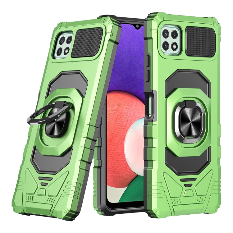 For Samsung Galaxy A22 5G 10 PCS Armor Magnetic PC + TPU Shockproof Case with 360 Degree Rotation Ring Holder