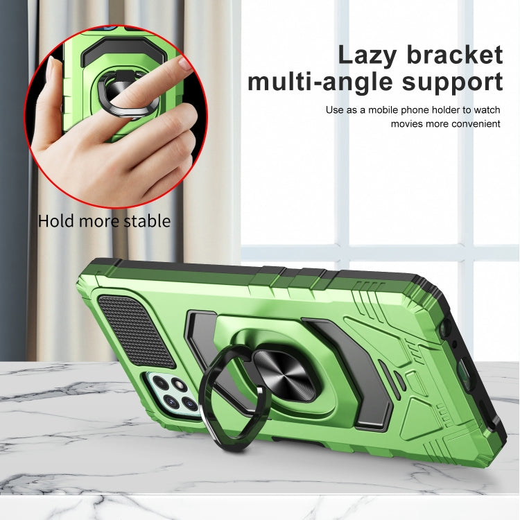 For Samsung Galaxy A22 5G 10 PCS Armor Magnetic PC + TPU Shockproof Case with 360 Degree Rotation Ring Holder