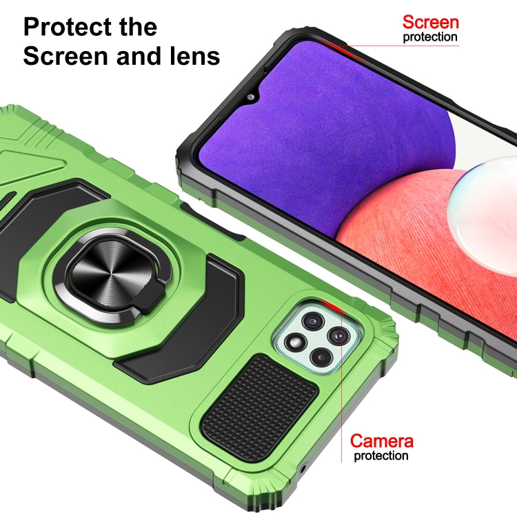 For Samsung Galaxy A22 5G 10 PCS Armor Magnetic PC + TPU Shockproof Case with 360 Degree Rotation Ring Holder