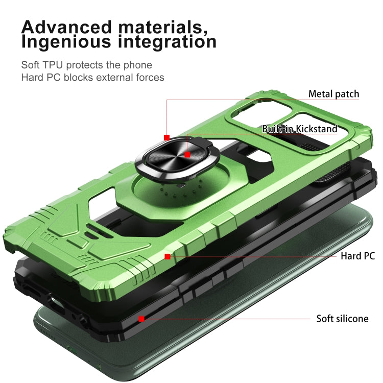 For Samsung Galaxy A22 5G 10 PCS Armor Magnetic PC + TPU Shockproof Case with 360 Degree Rotation Ring Holder