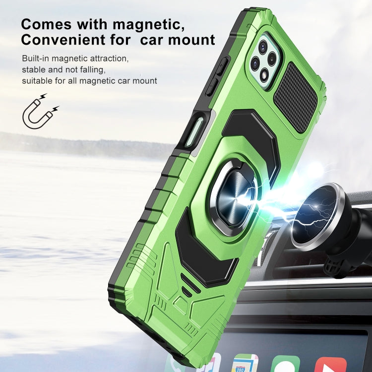 For Samsung Galaxy A22 5G 10 PCS Armor Magnetic PC + TPU Shockproof Case with 360 Degree Rotation Ring Holder