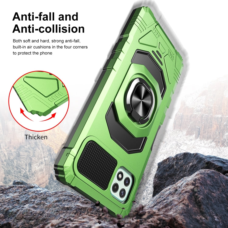 For Samsung Galaxy A22 5G 10 PCS Armor Magnetic PC + TPU Shockproof Case with 360 Degree Rotation Ring Holder
