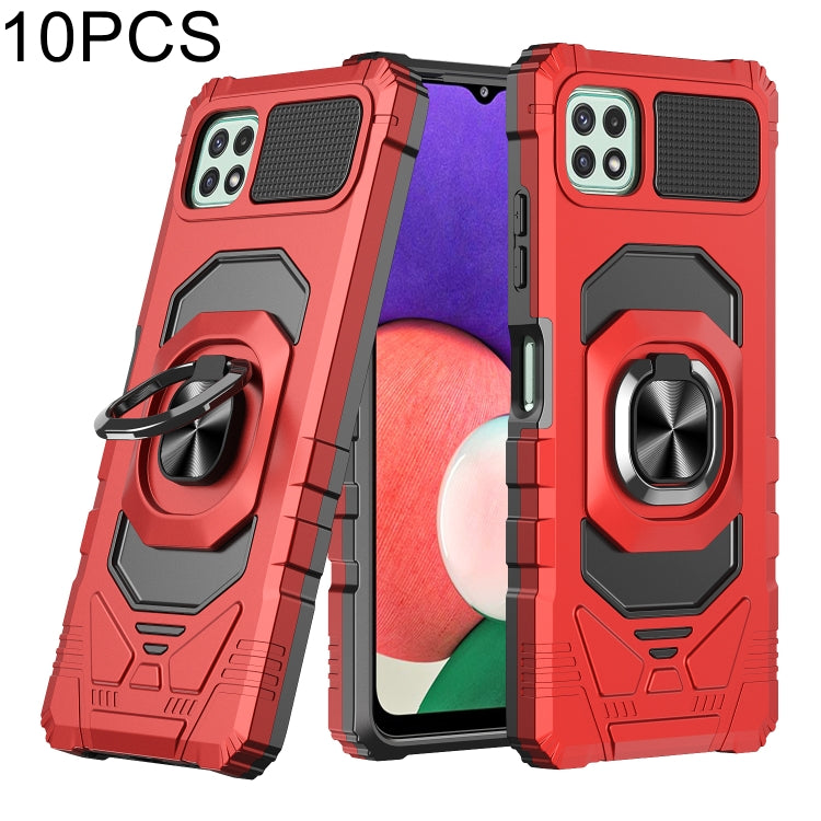 For Samsung Galaxy A22 5G 10 PCS Armor Magnetic PC + TPU Shockproof Case with 360 Degree Rotation Ring Holder