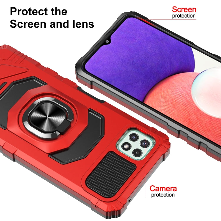 For Samsung Galaxy A22 5G 10 PCS Armor Magnetic PC + TPU Shockproof Case with 360 Degree Rotation Ring Holder