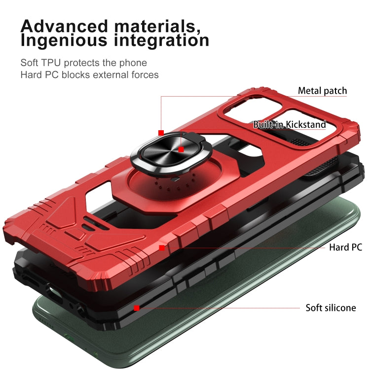 For Samsung Galaxy A22 5G 10 PCS Armor Magnetic PC + TPU Shockproof Case with 360 Degree Rotation Ring Holder